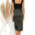 New Women's Solid Color Split Straps Waist Skirt - menochic
